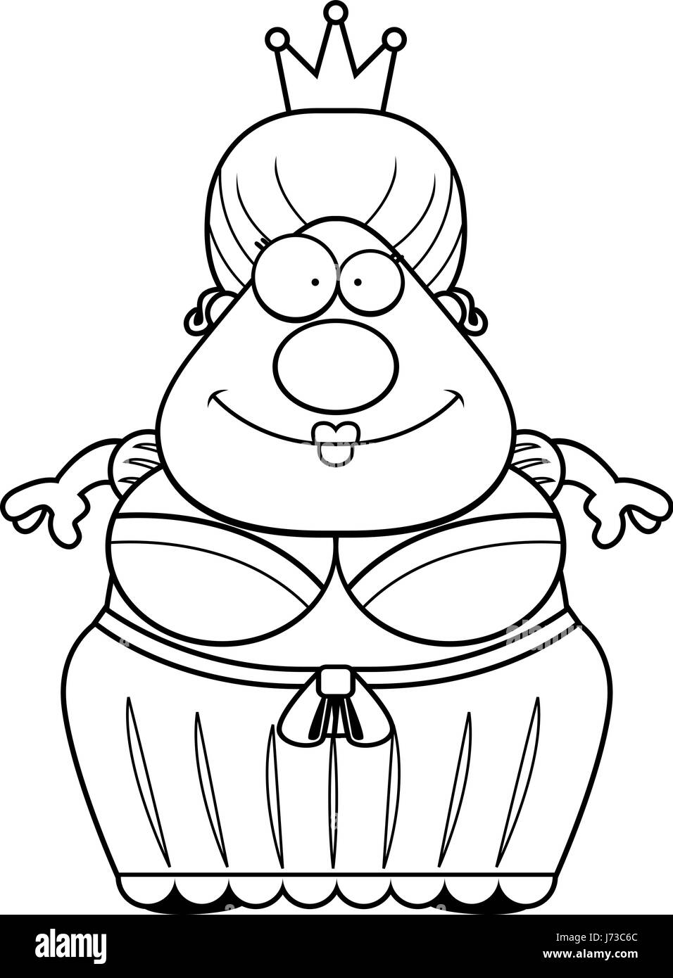 A happy cartoon queen standing and smiling Stock Vector Image & Art Alamy