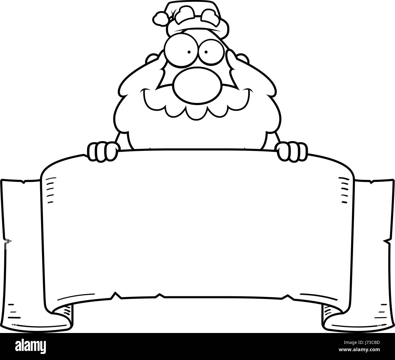 A cartoon Santa Claus with a paper banner Stock Vector Image & Art - Alamy