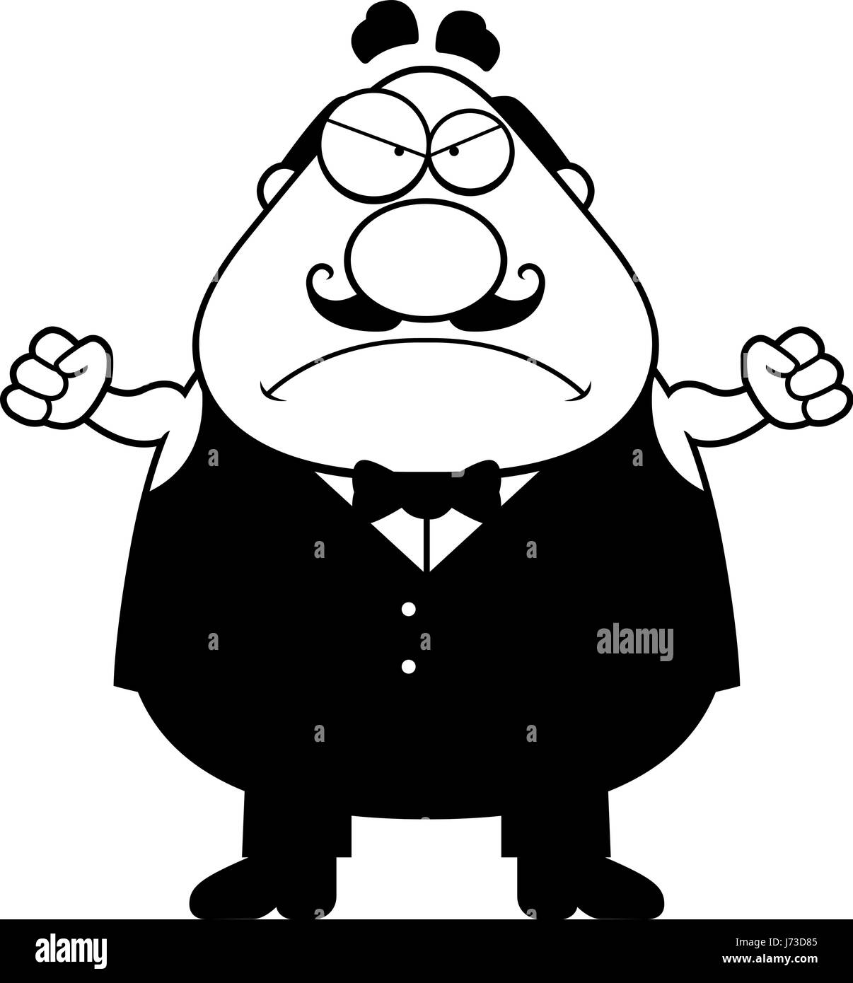 A cartoon illustration of a waiter looking angry Stock Vector Image ...