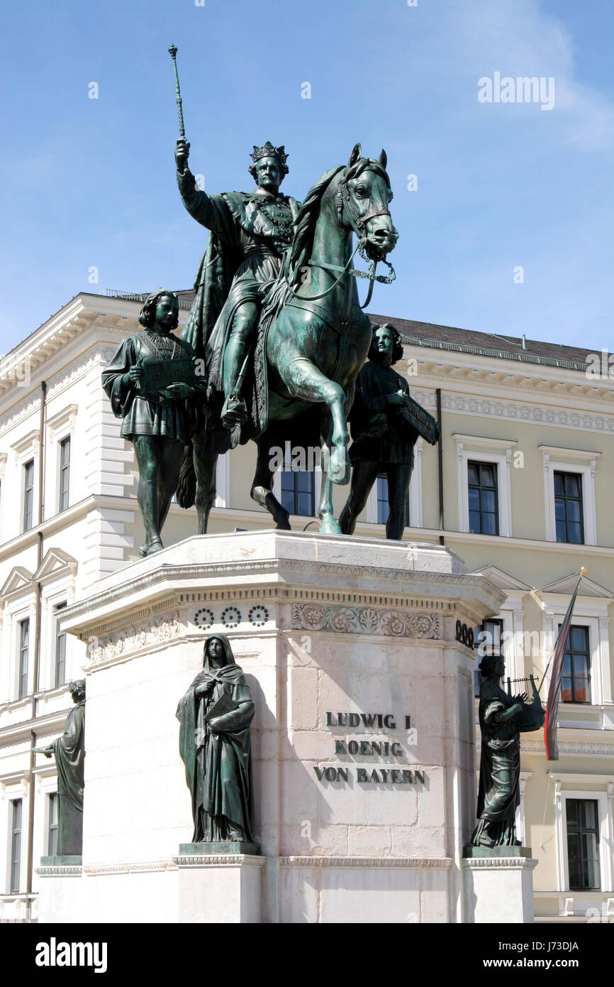 statue bavaria power munich politics emperor king design shaping formation Stock Photo