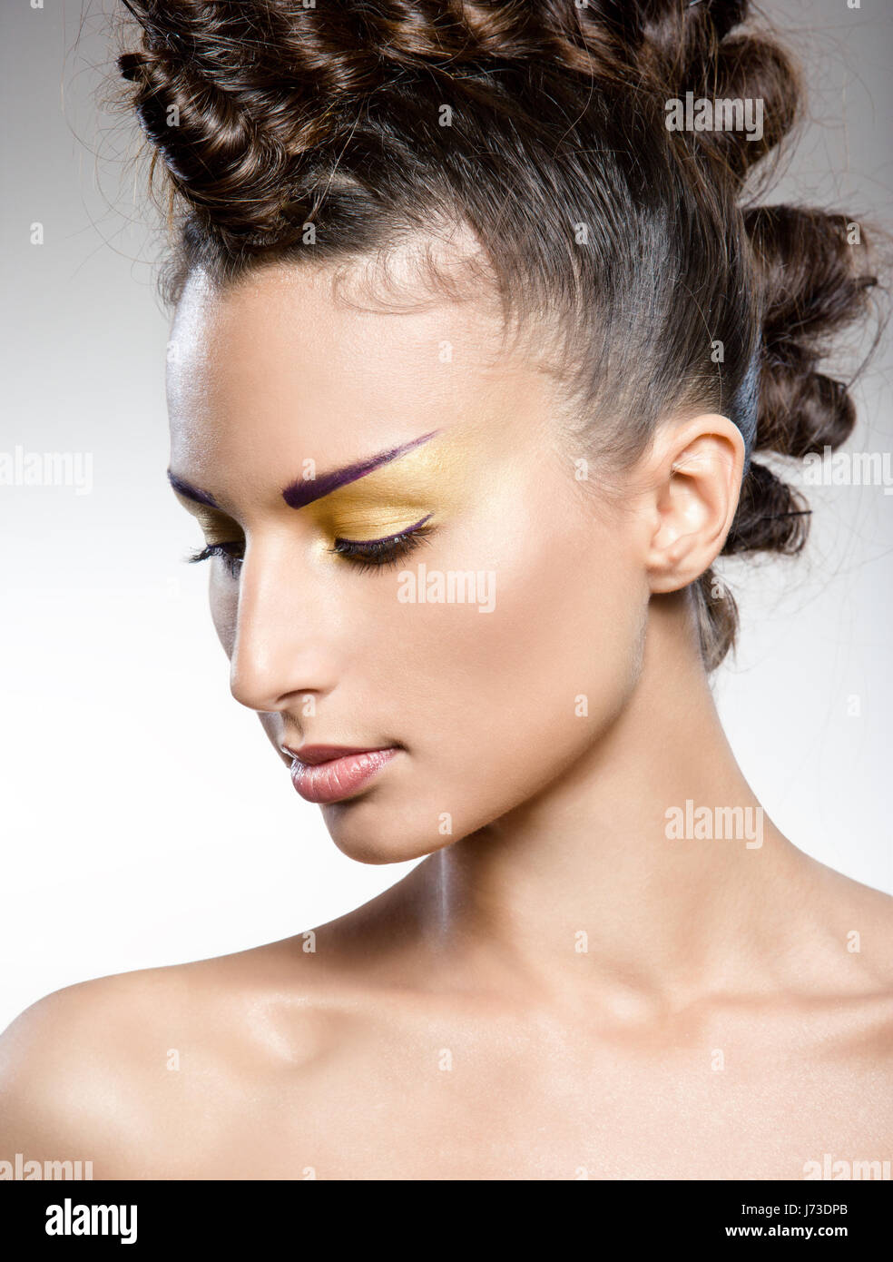 woman art portrait makeup photo model model hair woman beautiful beauteously Stock Photo