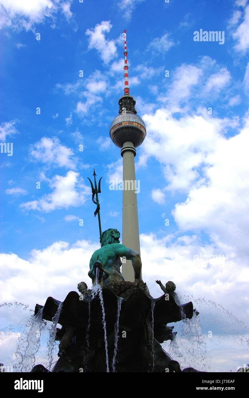 neptune fountain in berlin alexanderplatz Stock Photo Alamy