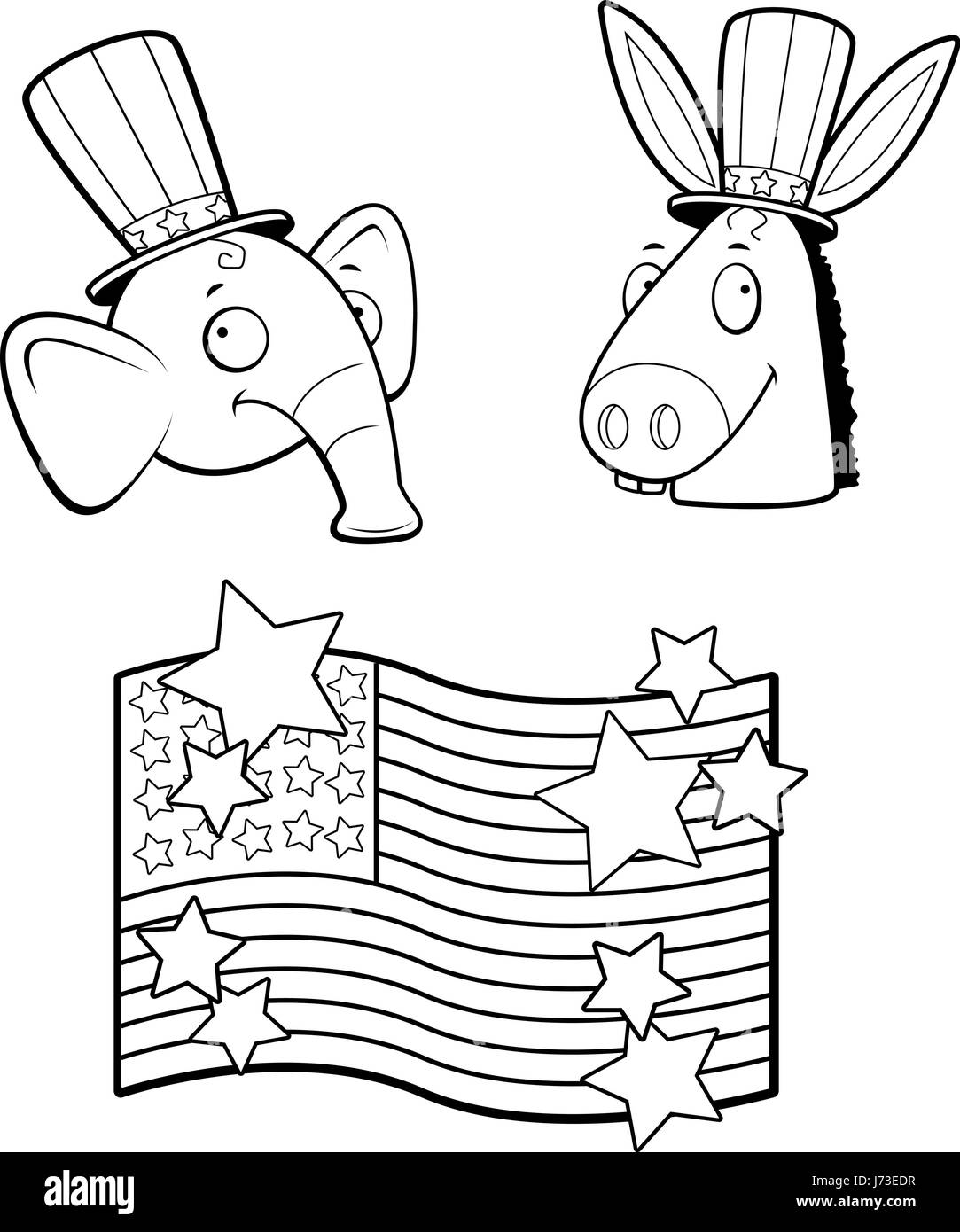 Political cartoon donkey elephant Stock Vector Images - Alamy