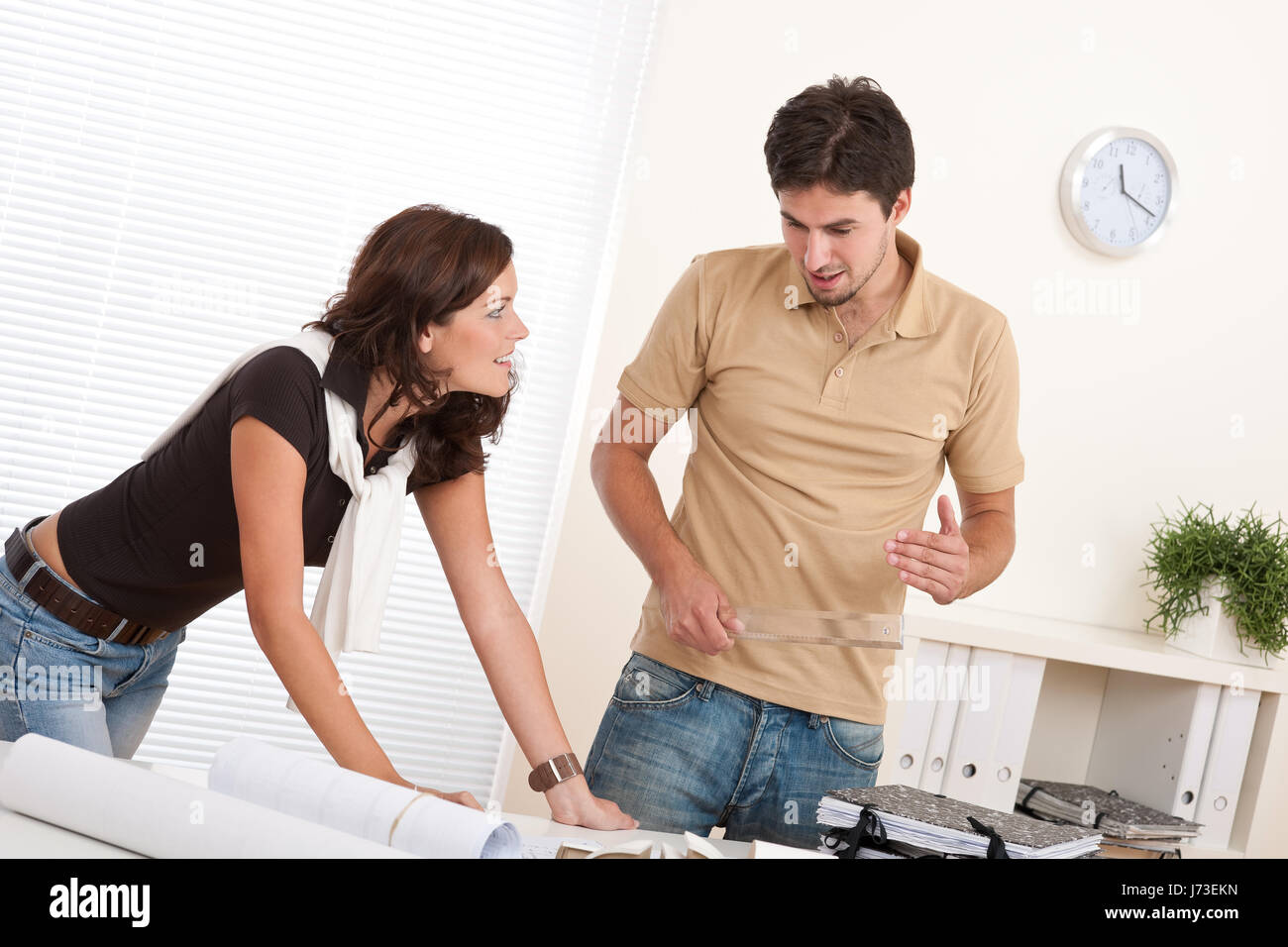 woman office adult teamwork architect adults working man woman office ...