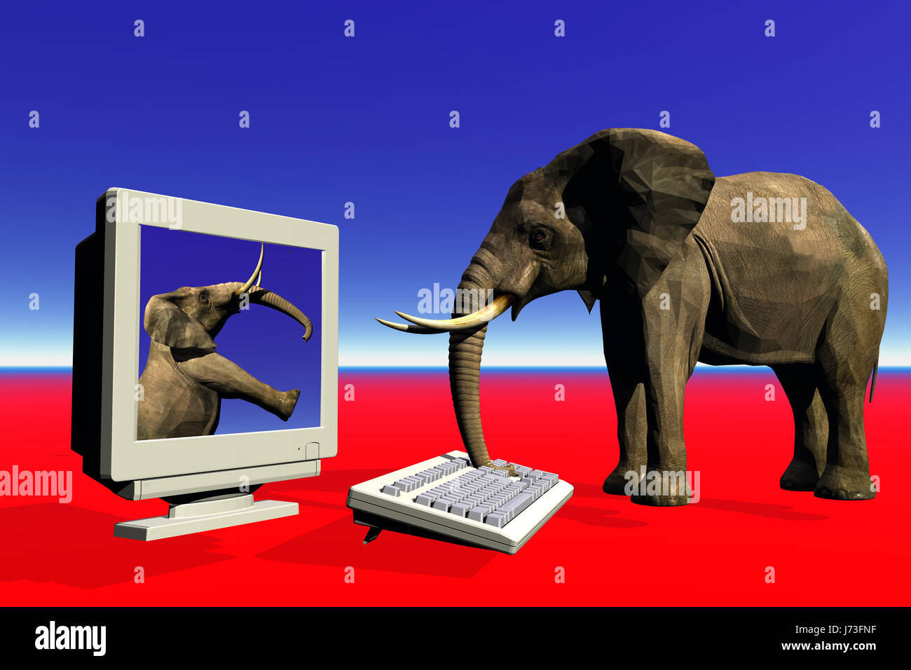 keyboard elephant screen umbrella proboscis photo picture image copy ...