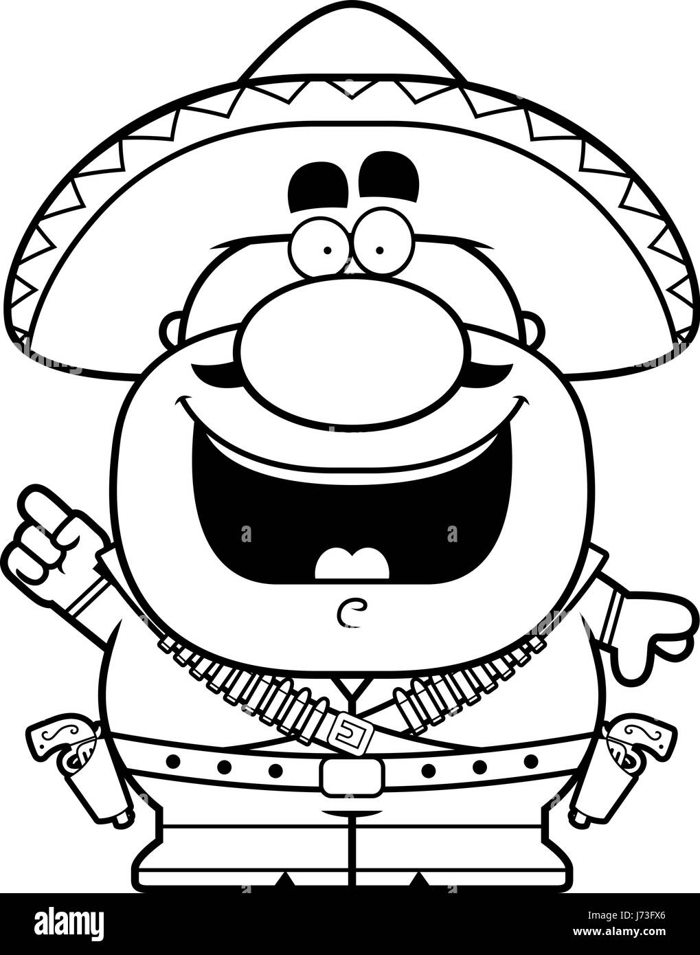 A cartoon illustration of a bandito with an idea Stock Vector Image ...