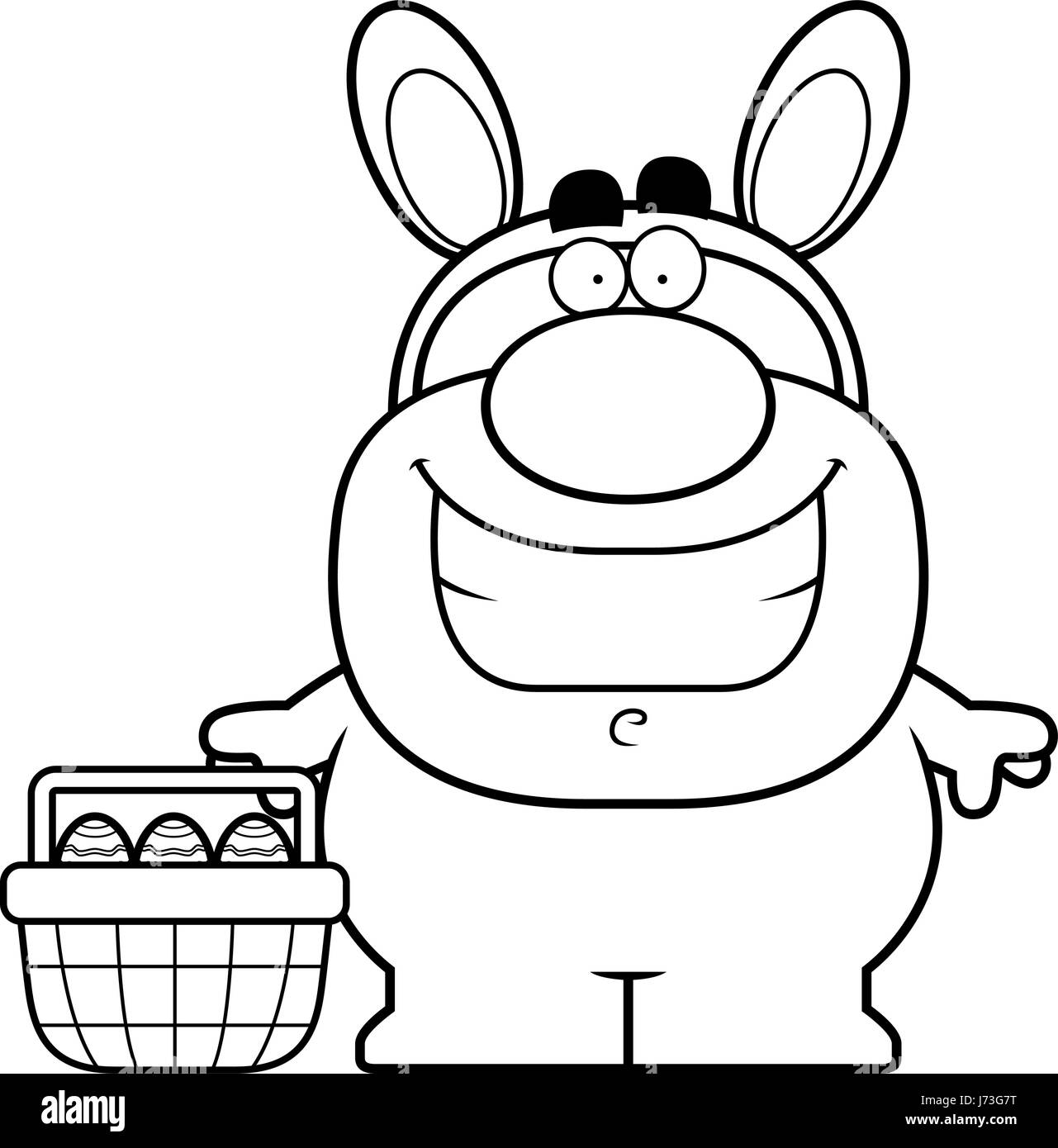 A Cartoon Illustration Of The Easter Bunny Smiling Stock Vector Image