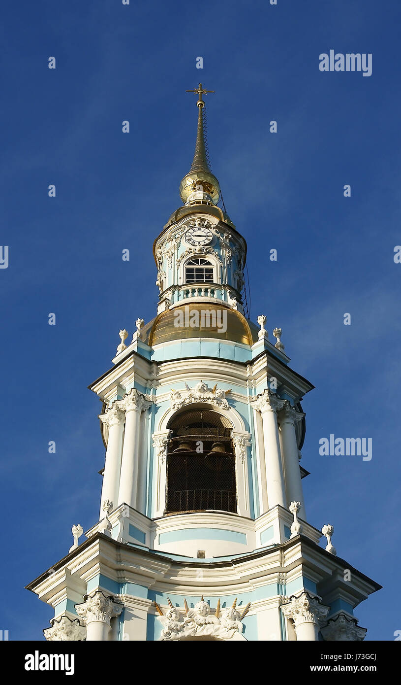 tower church cathedral belfry christian orthodox russia tower shine shines Stock Photo