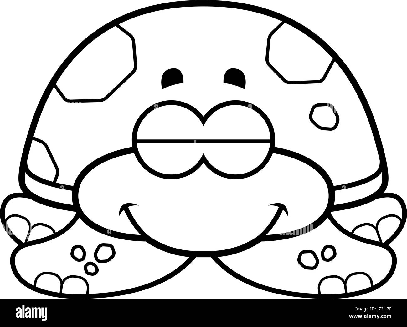 A cartoon illustration of a little sea turtle sleeping Stock Vector