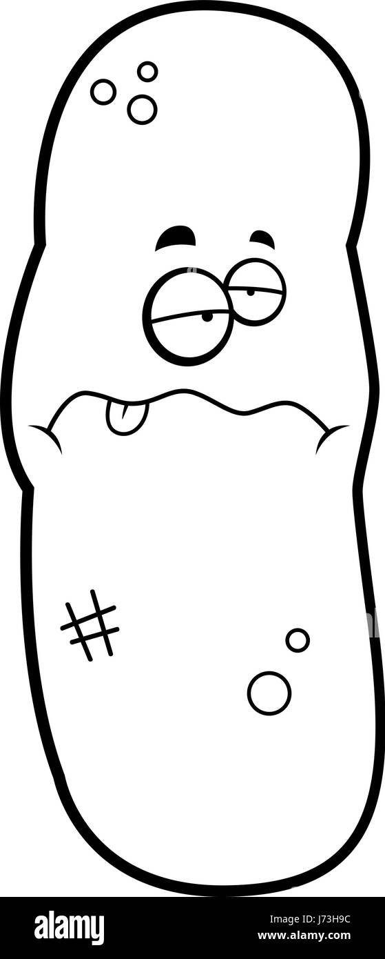 A cartoon illustration of a piece of poop looking sick Stock Vector