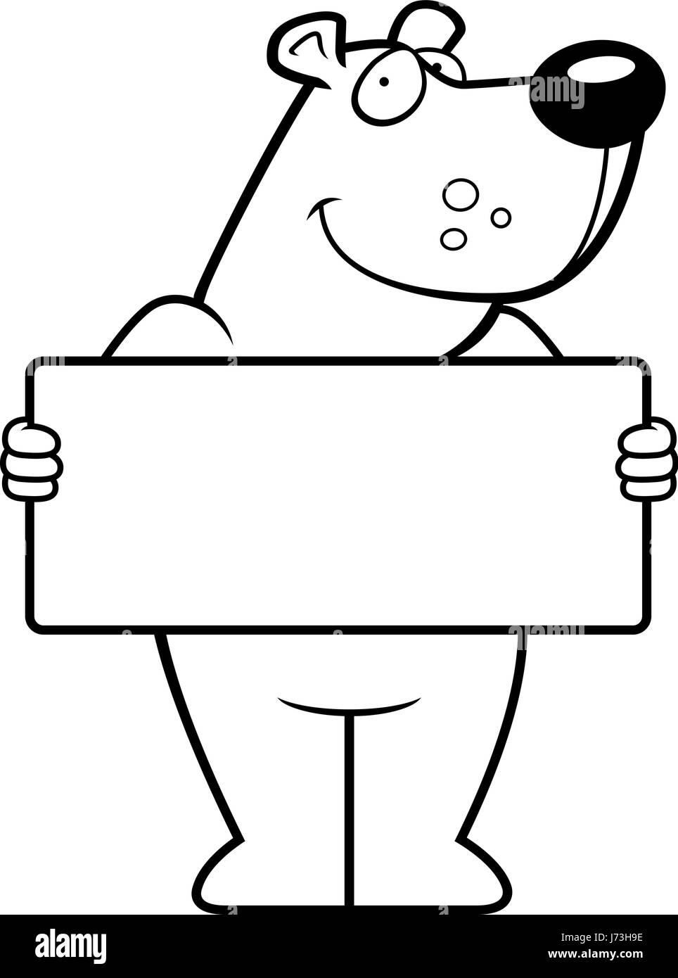 A happy cartoon bear with a sign Stock Vector Image & Art - Alamy