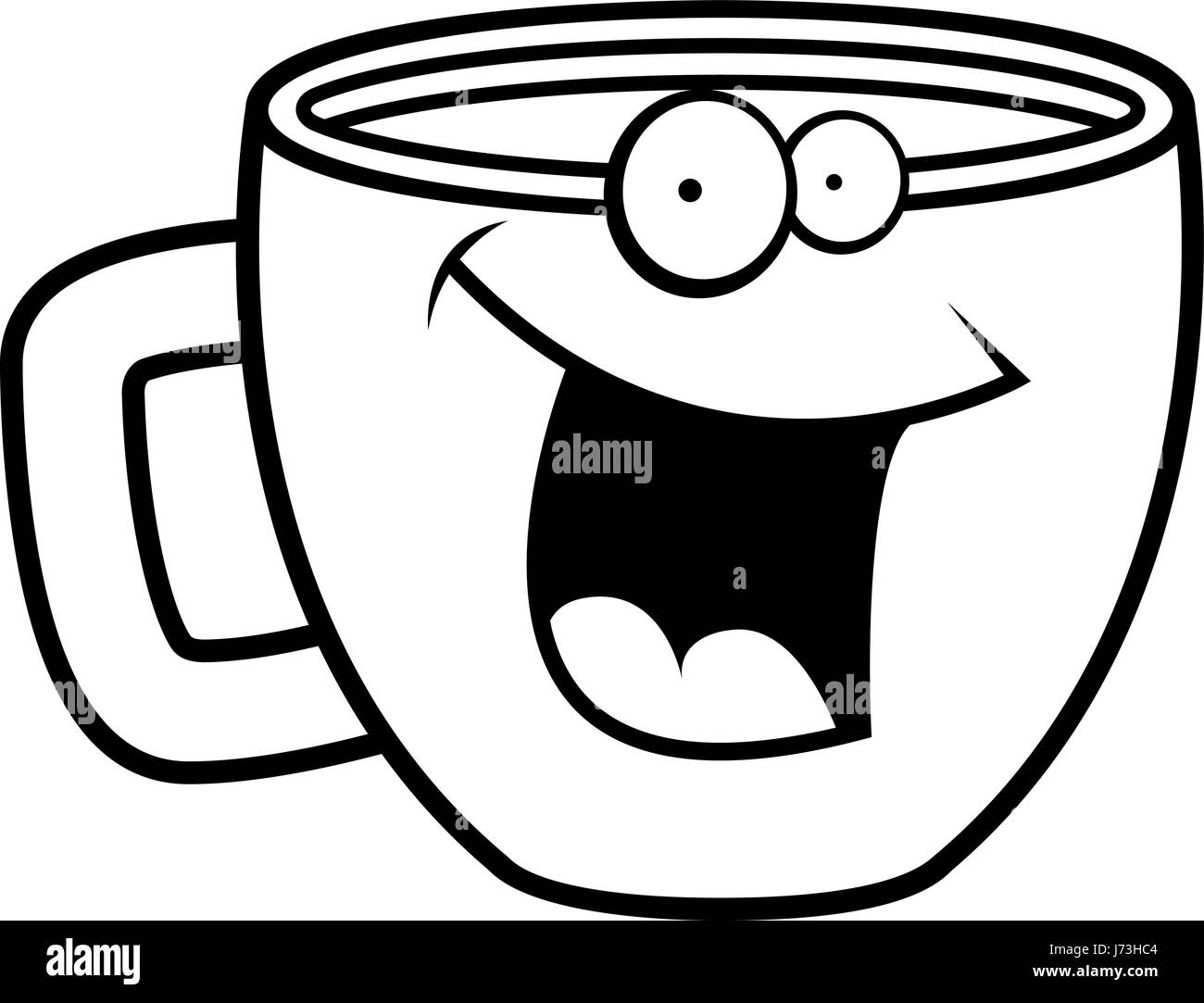 A Cartoon Cup Of Coffee Smiling And Happy Stock Vector Image & Art - Alamy