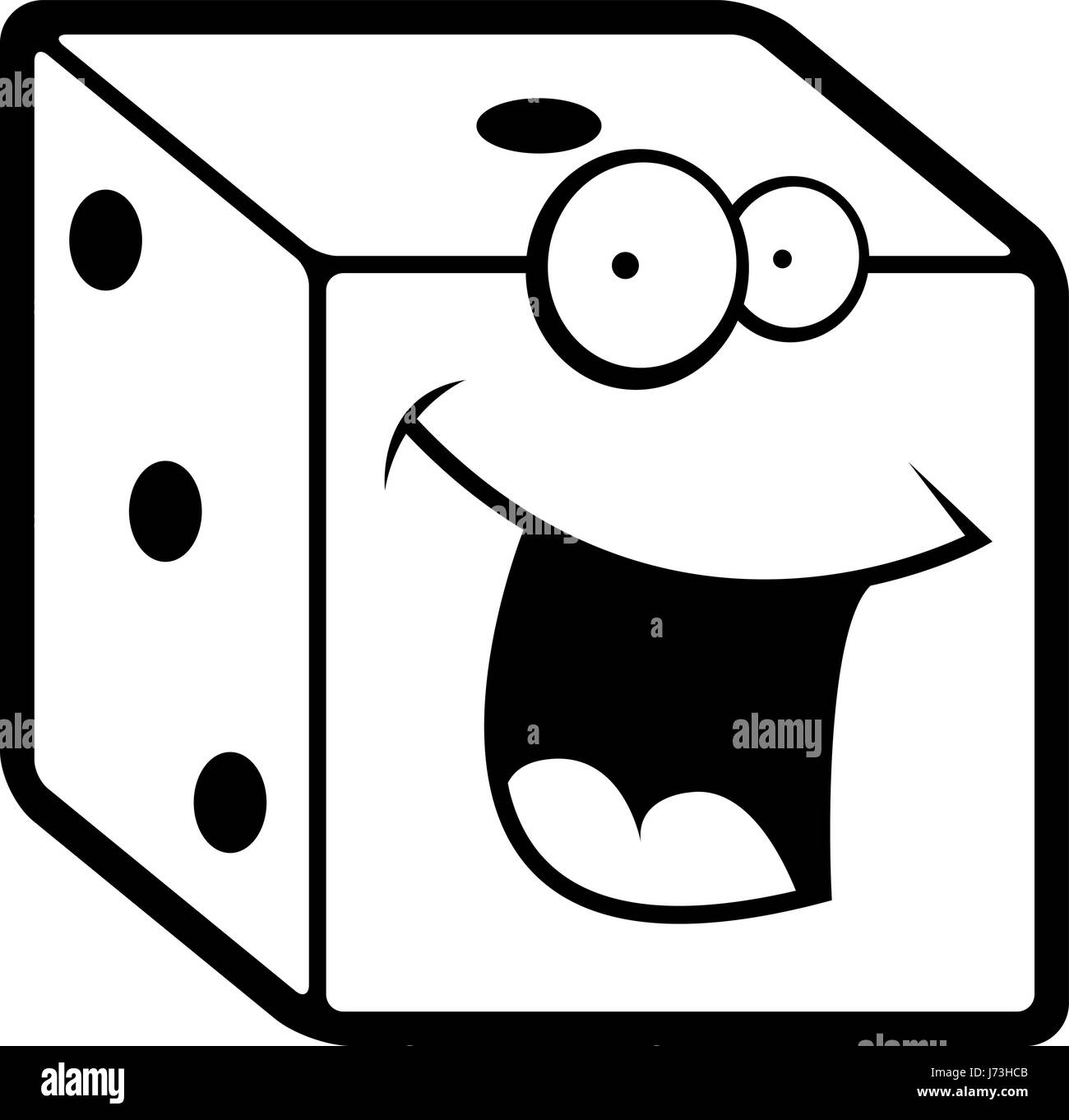 A cartoon white dice smiling and happy Stock Vector Image & Art Alamy