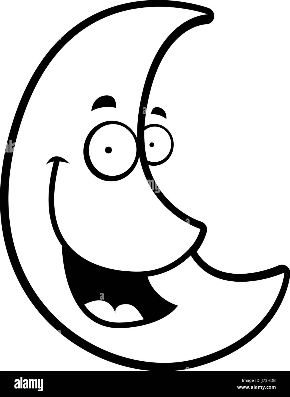 A cartoon crescent moon smiling and happy Stock Vector Image & Art Alamy