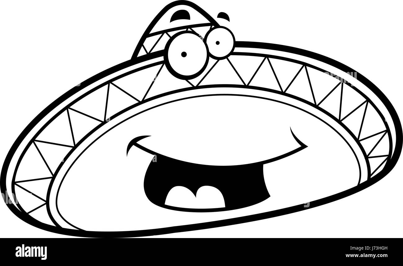 A cartoon Mexican sombrero smiling and happy Stock Vector Image &amp; Art ...