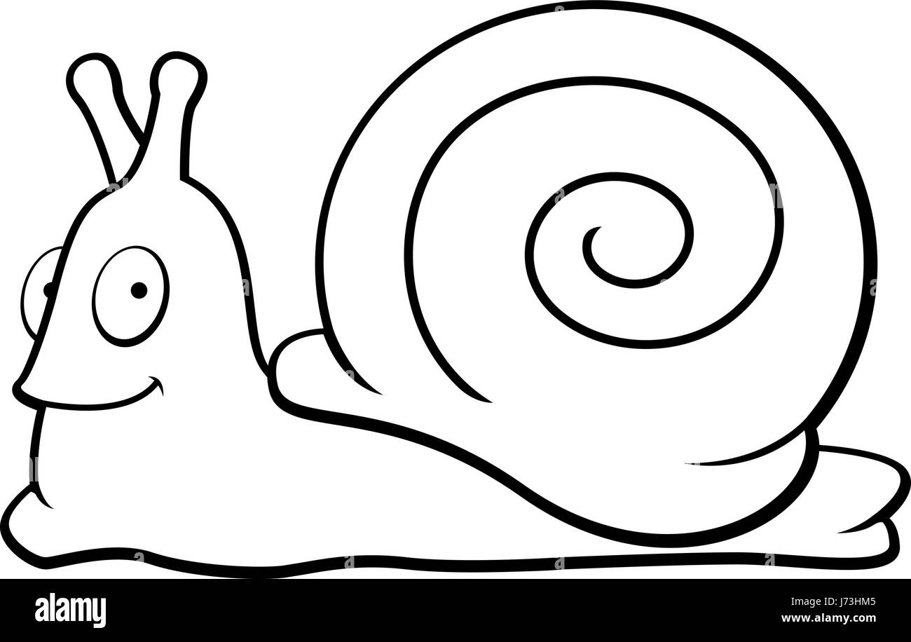 Snail cartoon Black and White Stock Photos & Images - Alamy