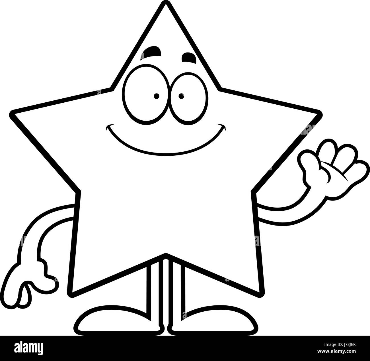 A cartoon illustration of a star waving Stock Vector Image & Art - Alamy