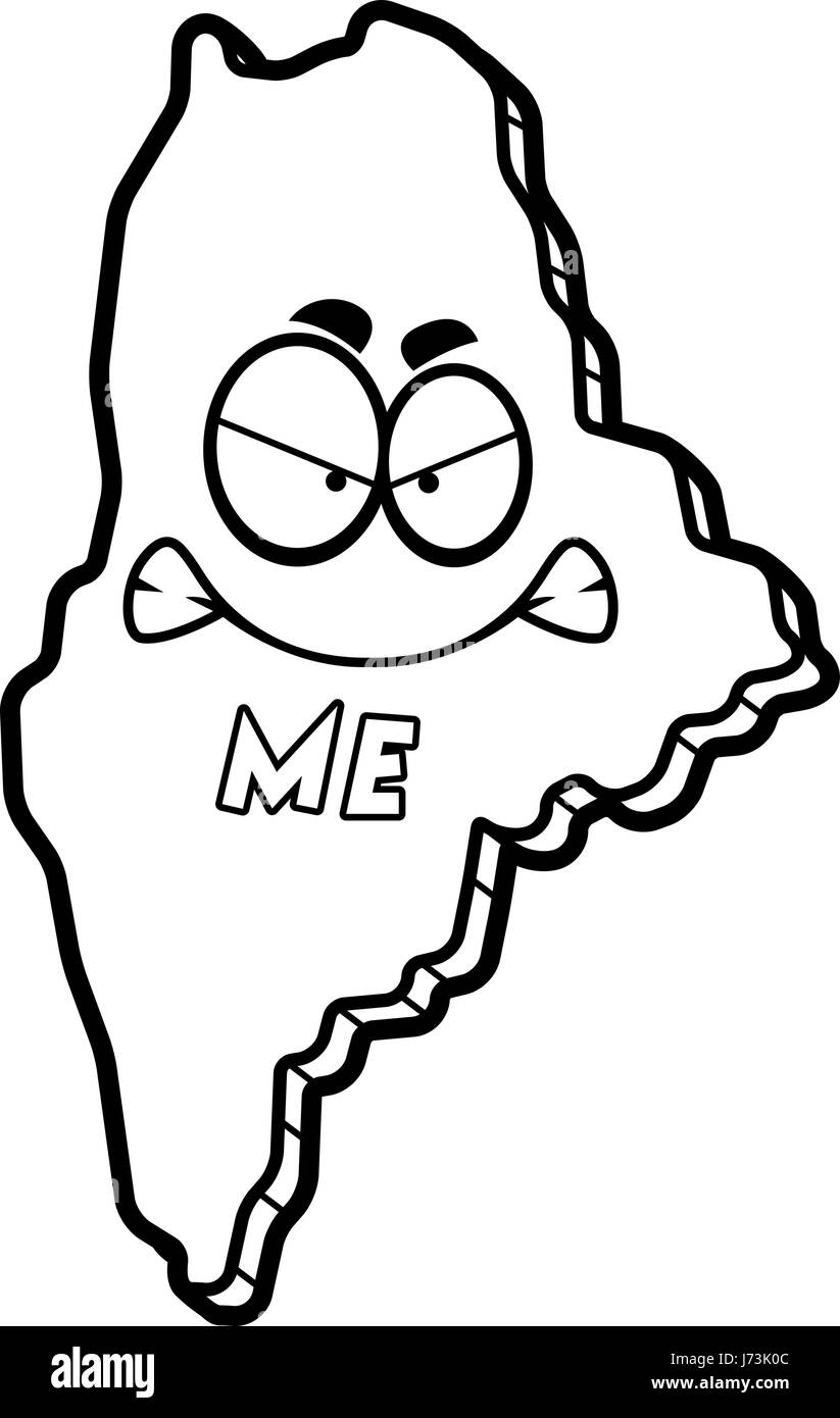 A cartoon illustration of the state of Maine looking angry Stock Vector ...