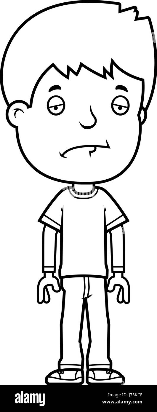 A cartoon illustration of a teenage boy looking sad Stock Vector Image &  Art - Alamy