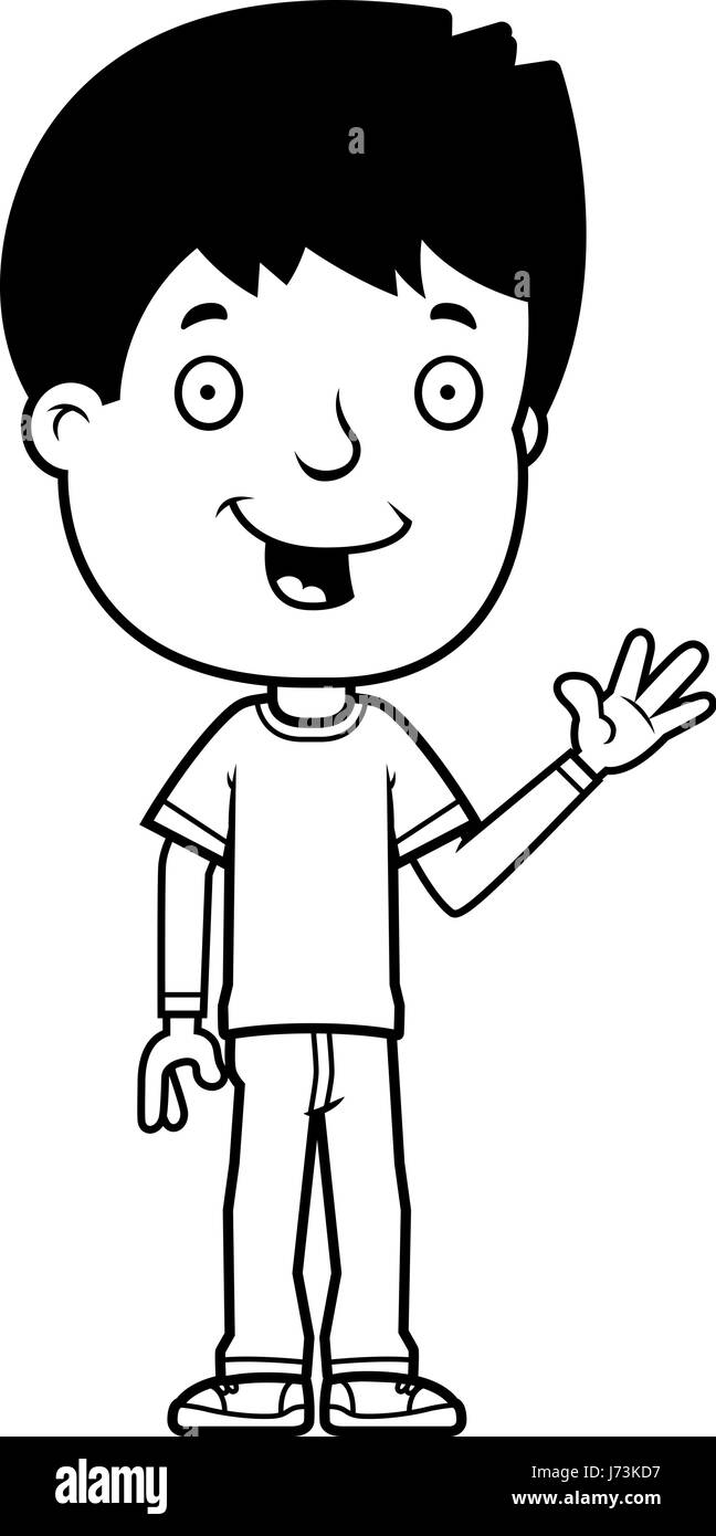 A cartoon illustration of a teenage boy waving Stock Vector Image & Art ...