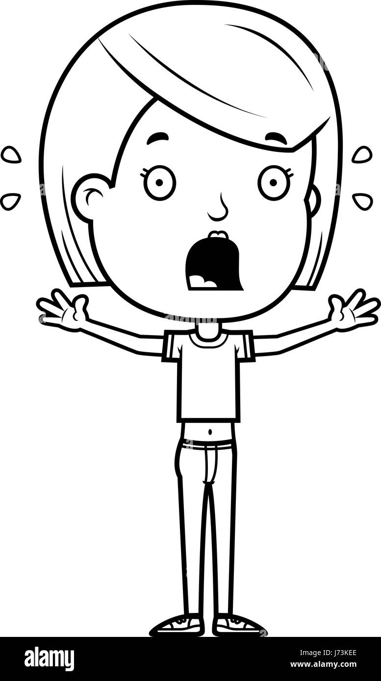 Free: Scared Cartoon People - Scared Face Clip Art Black And White