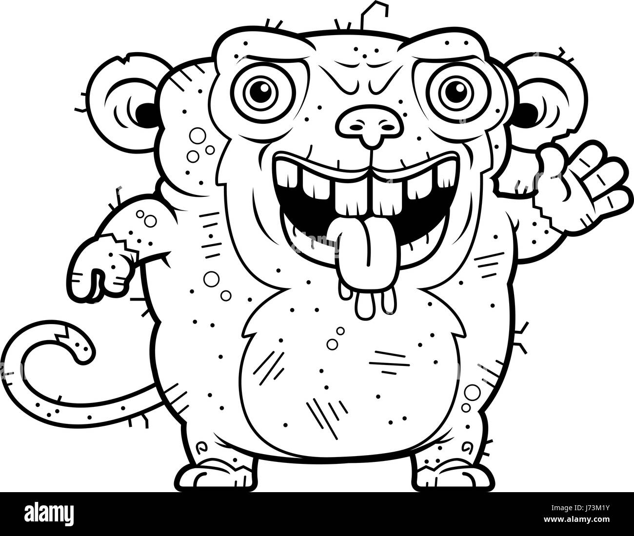A cartoon illustration of an ugly monkey waving Stock Vector Image & Art - Alamy