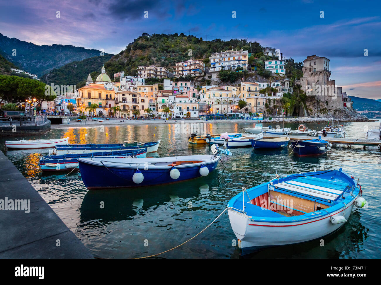 Cetara is a town and comune in the province of Salerno in the Campania region of south-western Italy. It is located in the territory of the Amalfi Coa Stock Photo