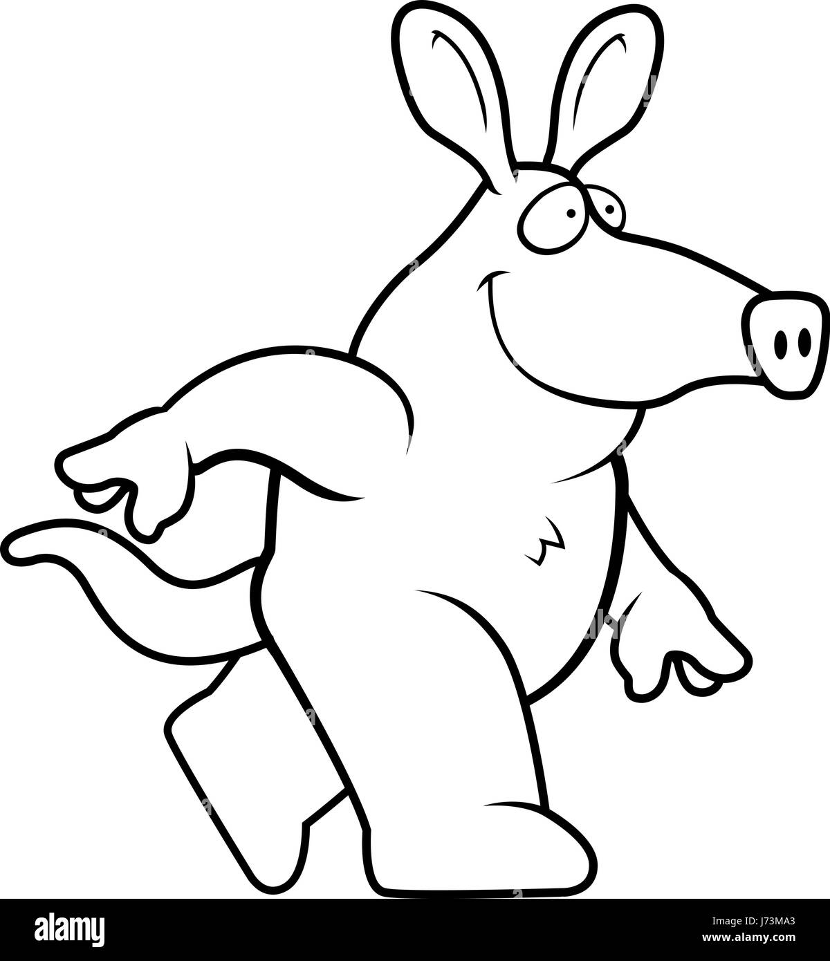 A happy cartoon aardvark walking and smiling Stock Vector Image & Art -  Alamy