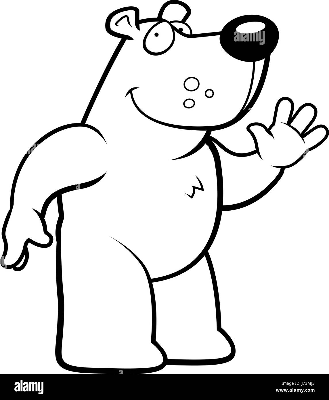 A happy cartoon bear waving and smiling Stock Vector Image & Art - Alamy