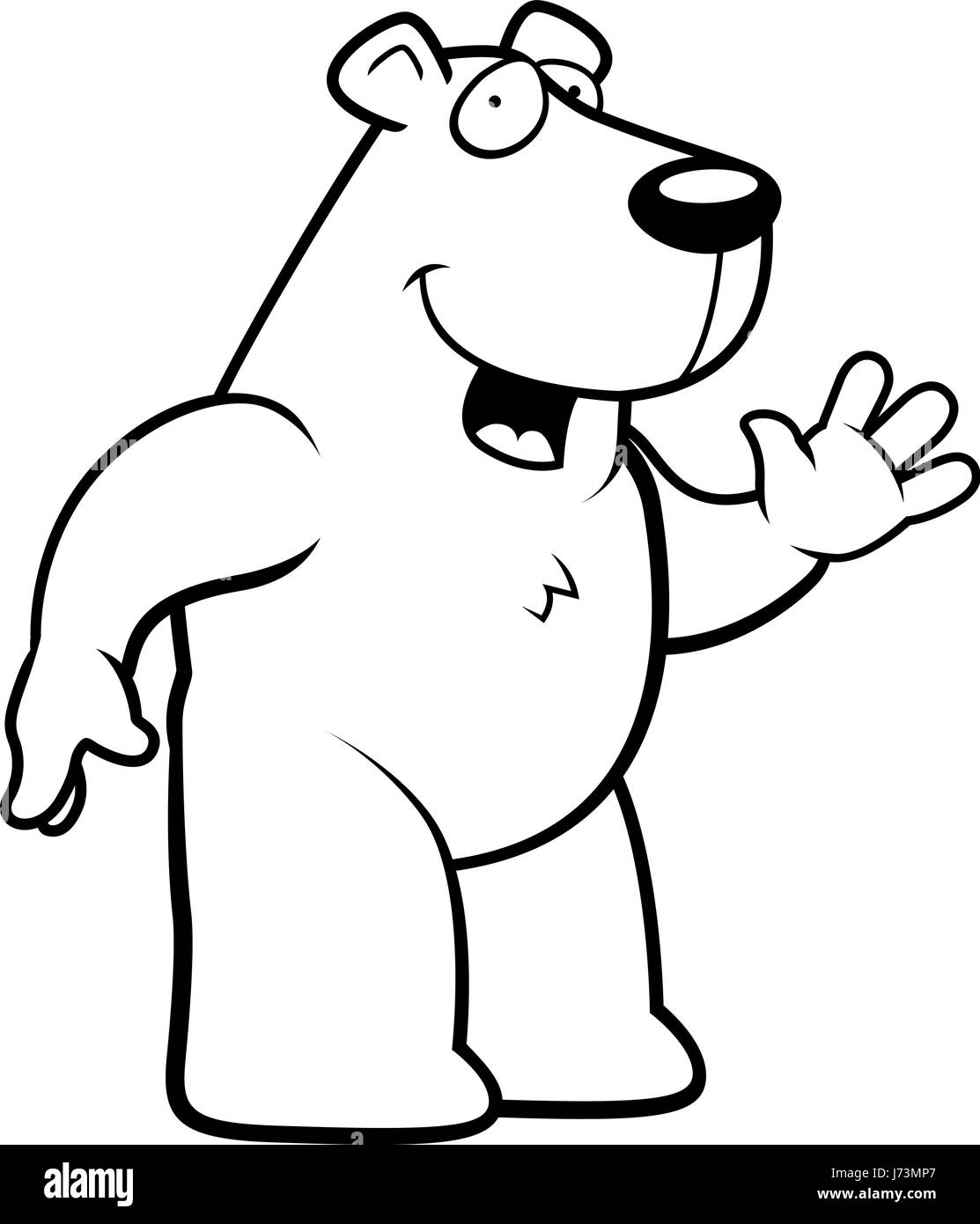 Cartoon happy polar bear Black and White Stock Photos & Images - Alamy