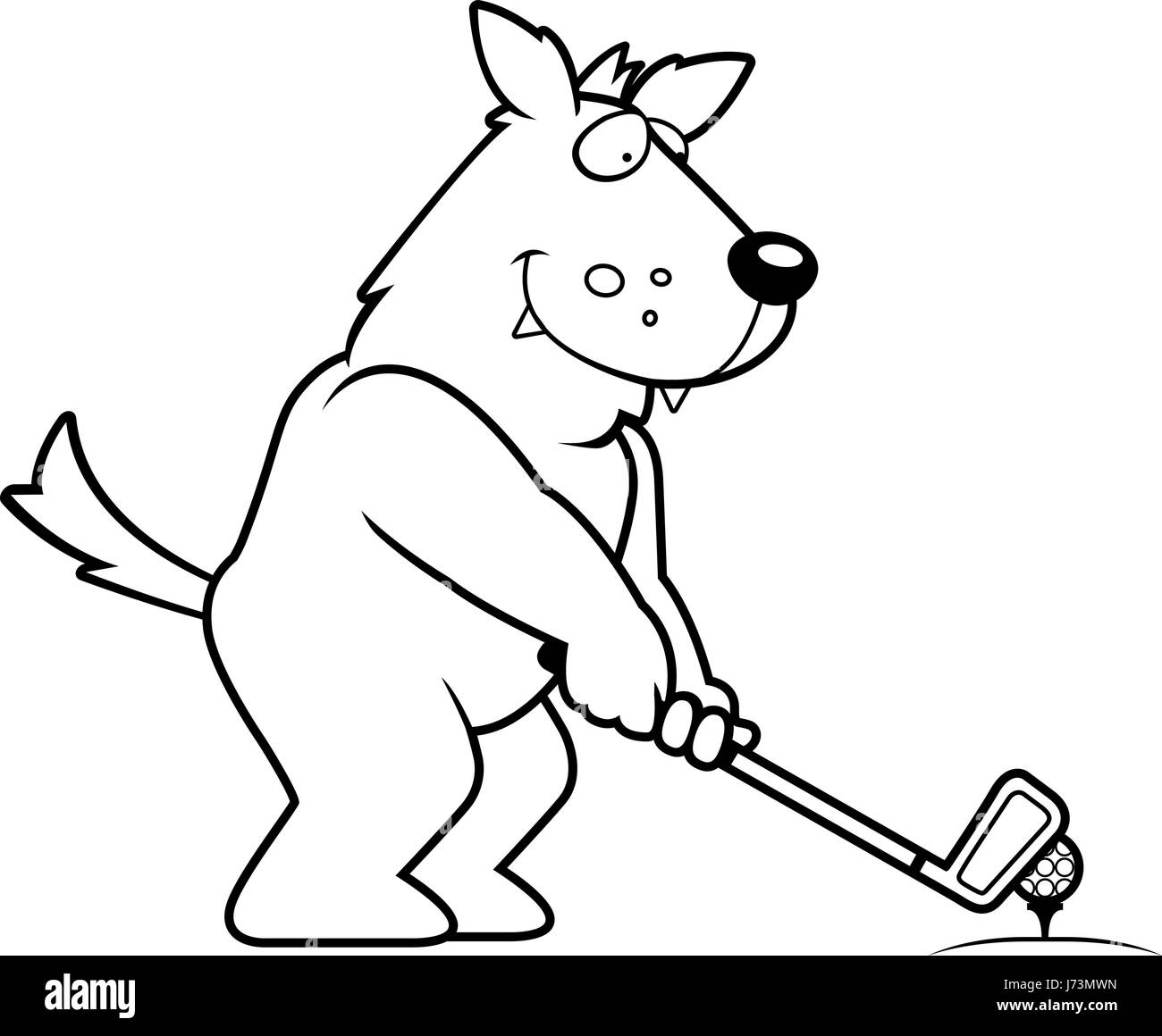 A cartoon illustration of a wolf playing golf Stock Vector Image & Art -  Alamy