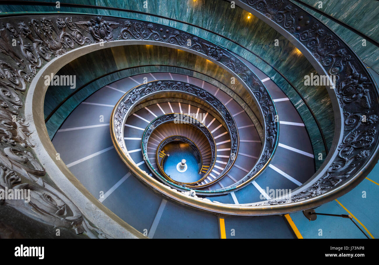 Spiral staircase in the Vatican museums (Italian: Musei Vaticani Stock