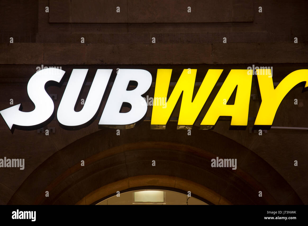 SUBWAY Neon Sign Stock Photo Alamy