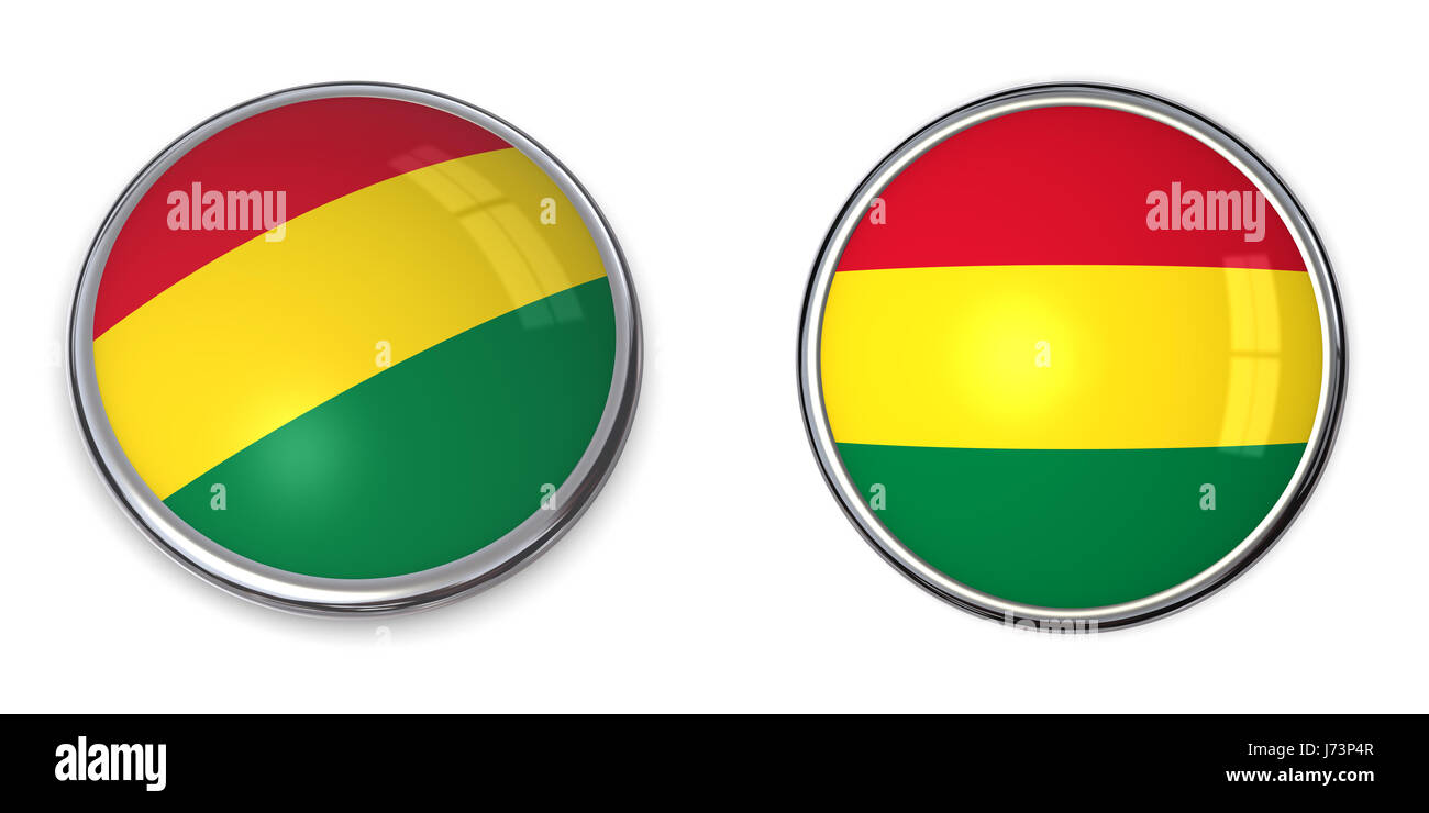 round about flag button banner bolivia pin sticker stickers travel isolated Stock Photo
