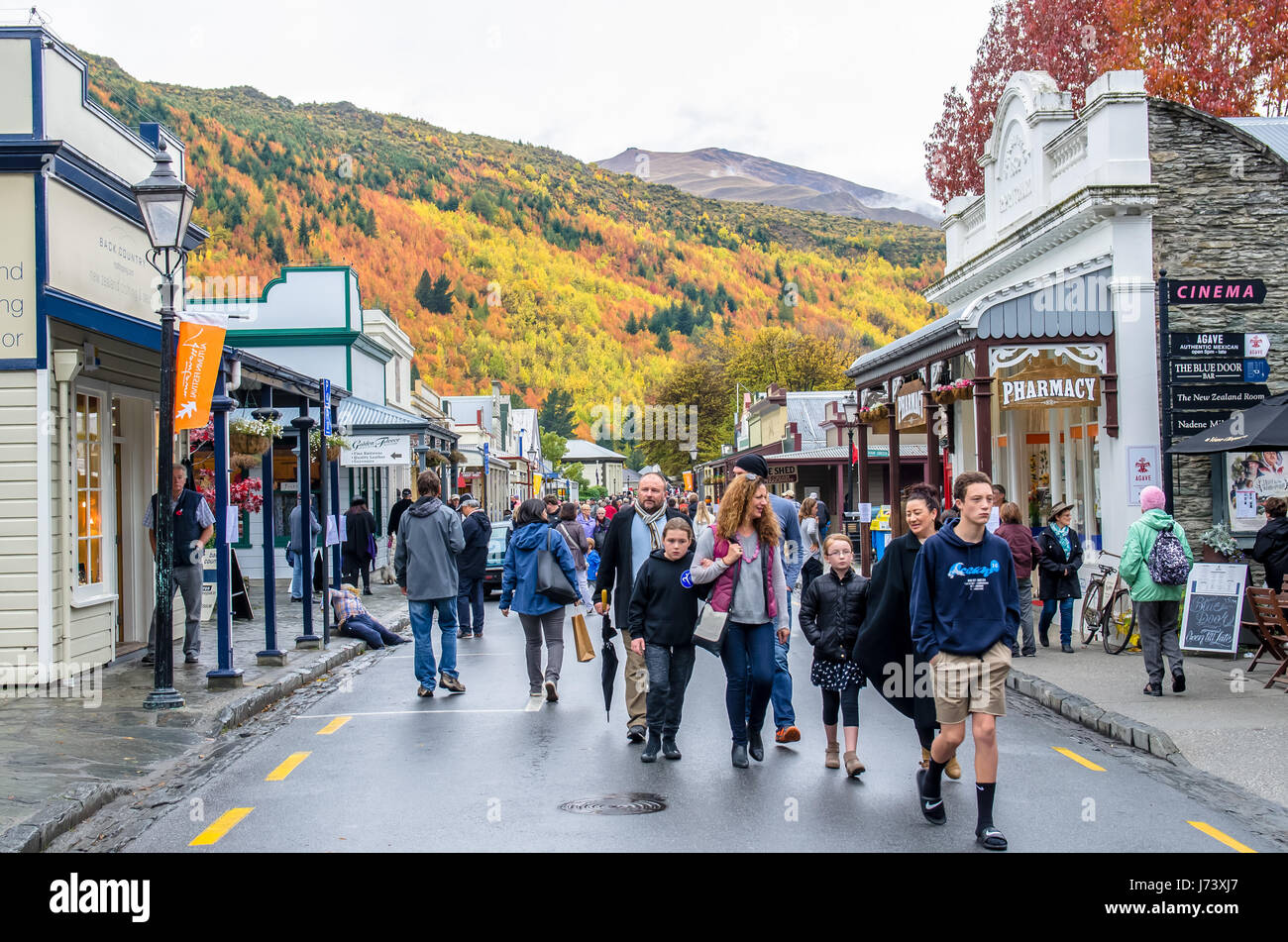 Arrowtown, New Zealand April 23,2016 People can seen exploring