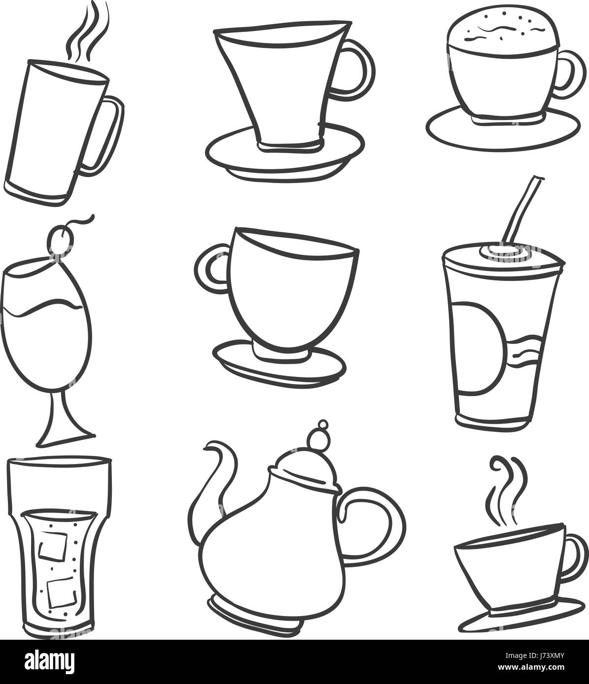 Doodle of various drink hand draw Stock Vector Image & Art Alamy