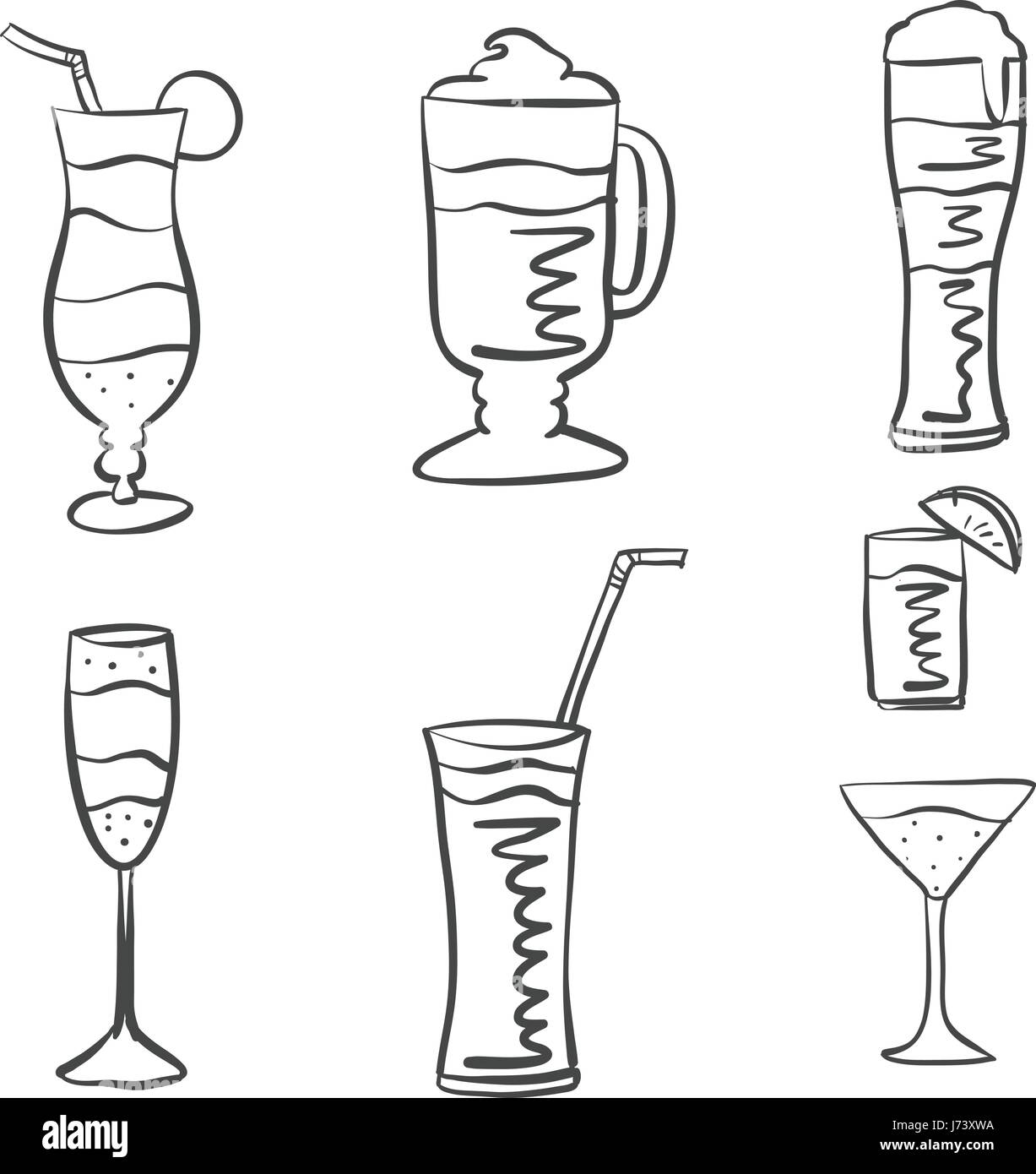Various drink hand draw doodles Stock Vector Image & Art Alamy