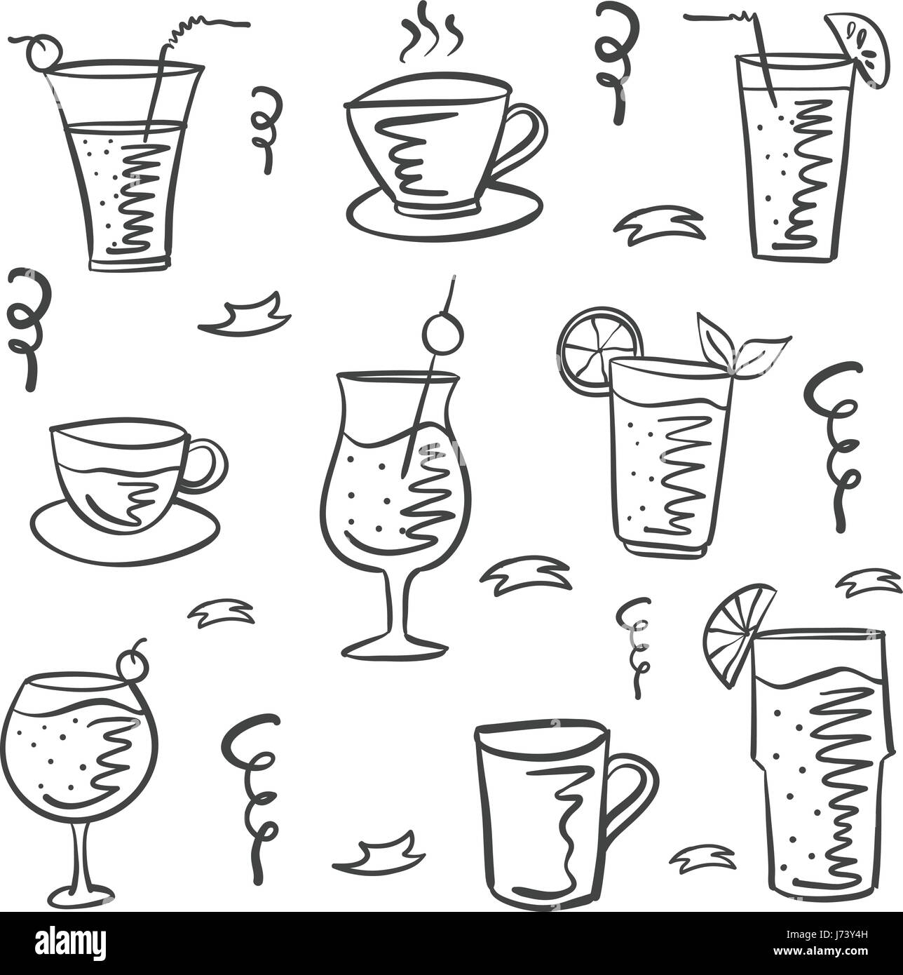 Collection drink theme doodle style Stock Vector Image & Art - Alamy