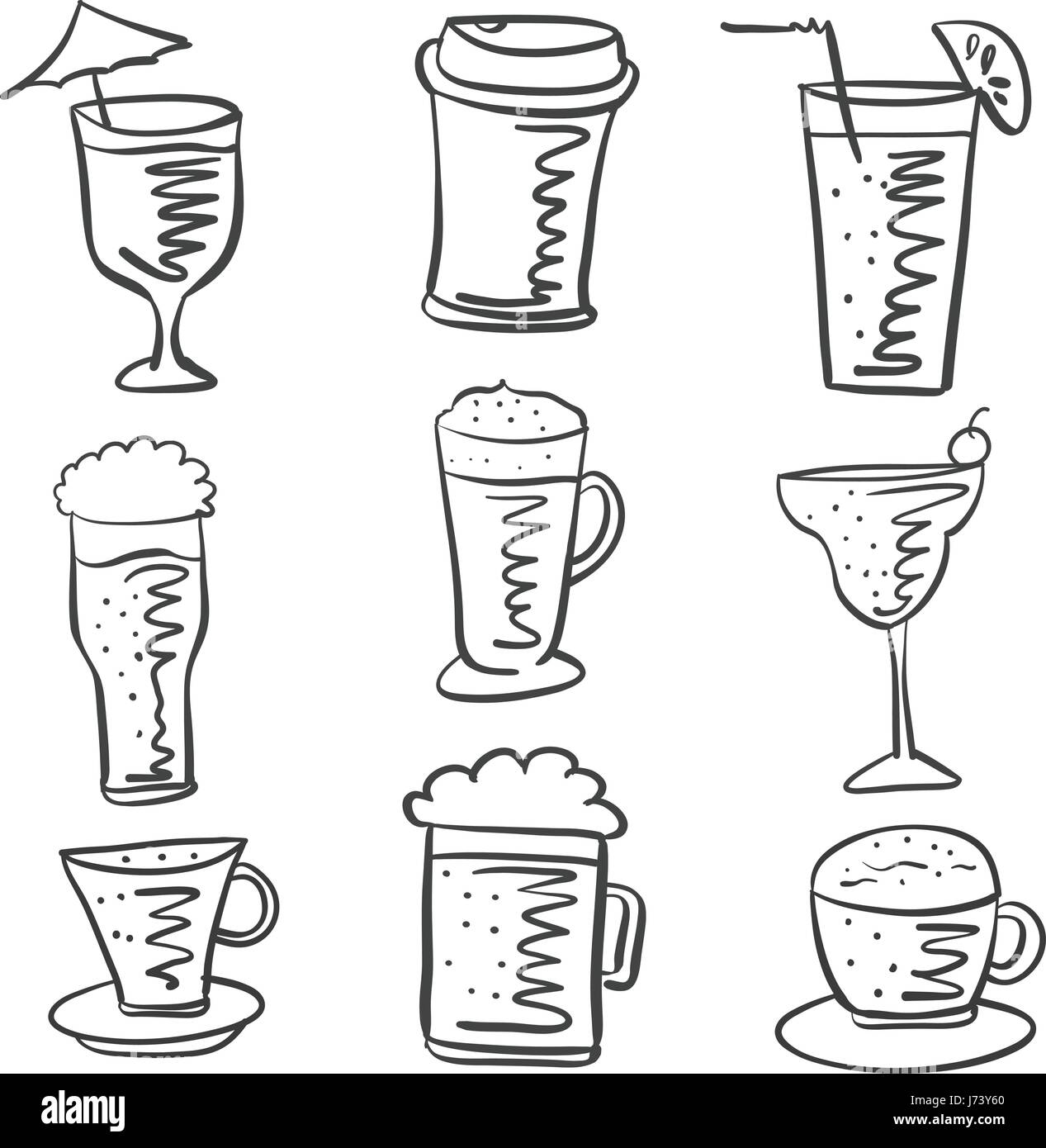 Collection drink hand draw doodle style Stock Vector Image & Art Alamy