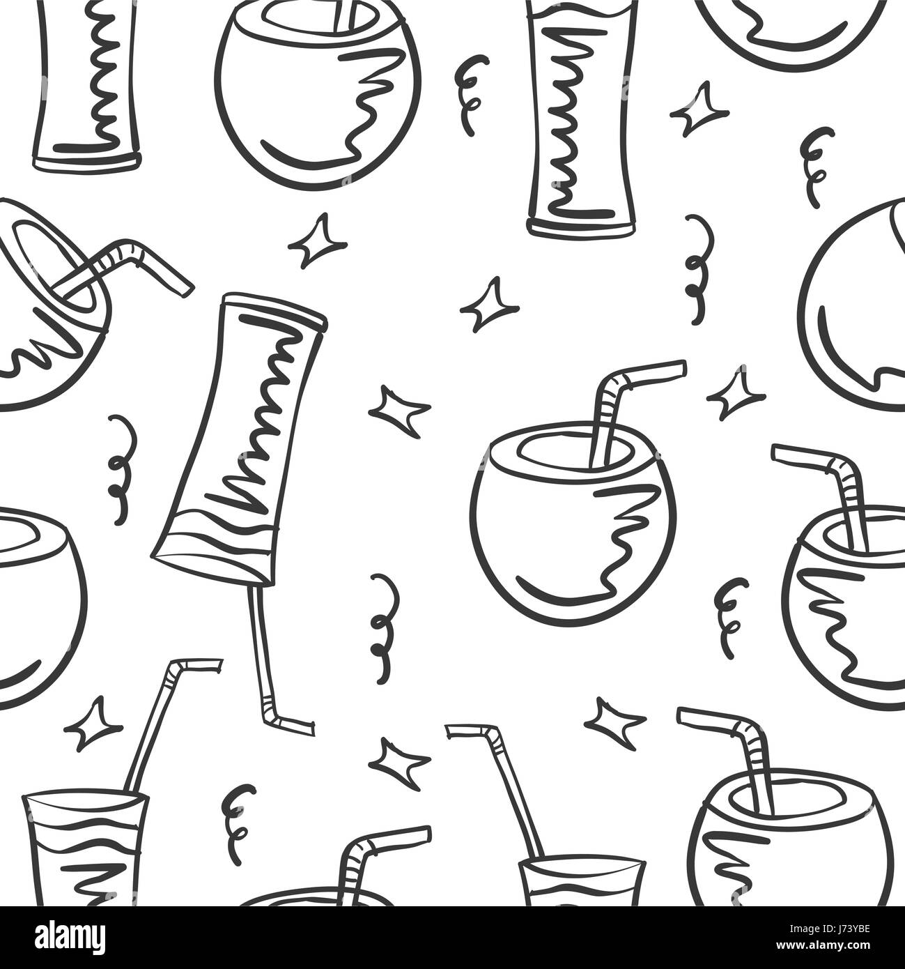 Vector illustration drink theme doodles Stock Vector Image & Art - Alamy