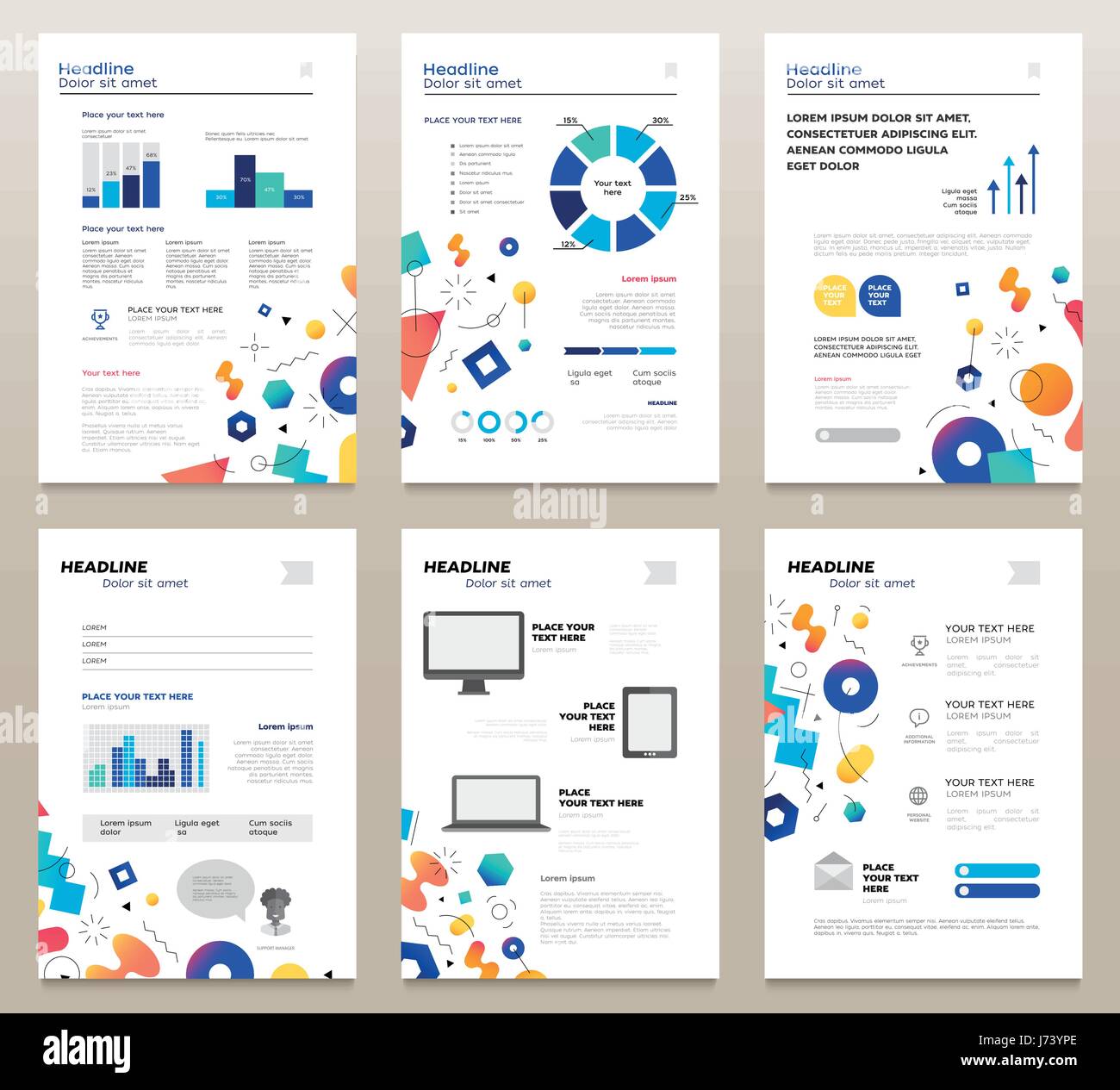 Presentation booklets - vector template a4 pages set Stock Vector Image ...