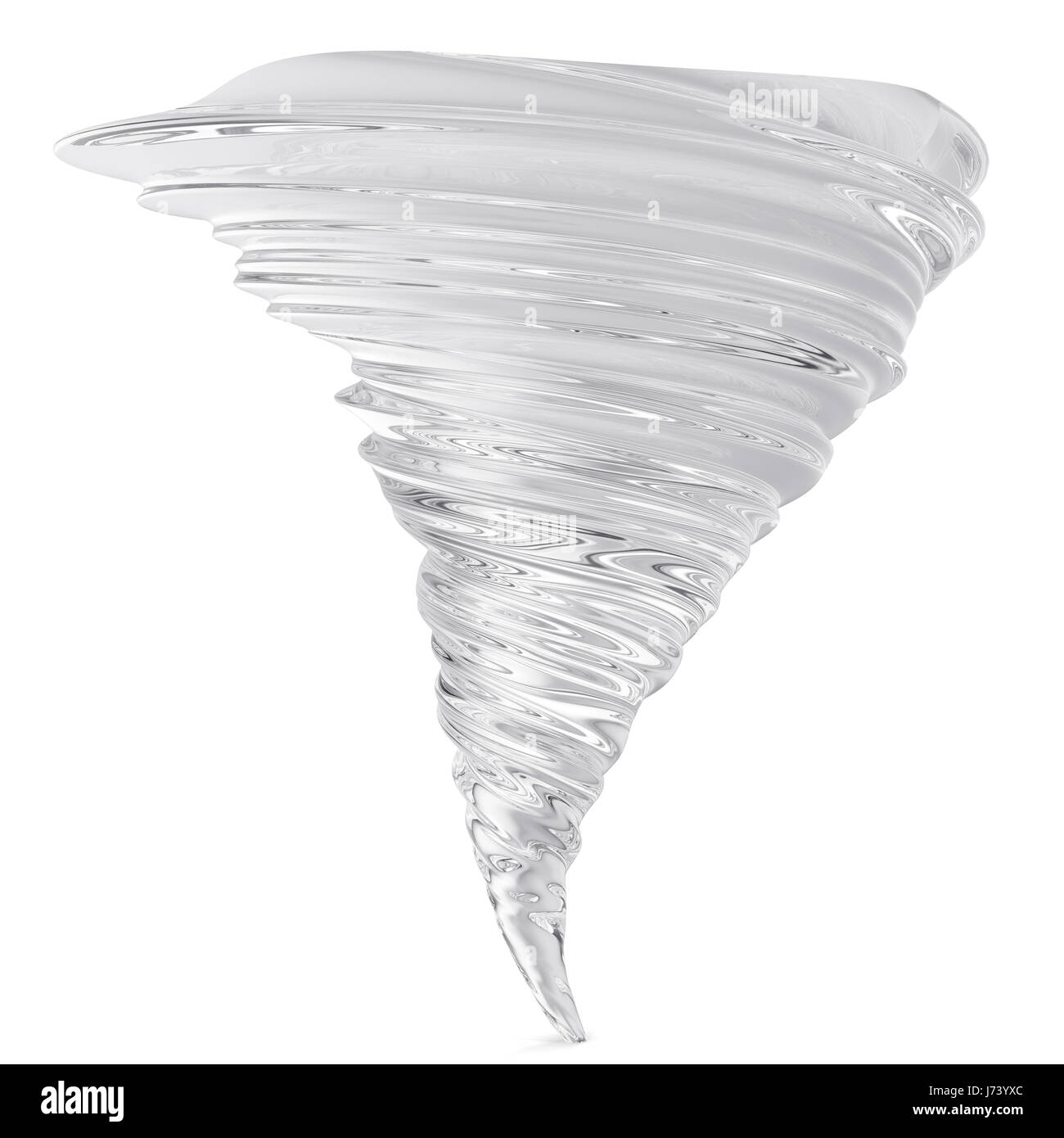 Realistic tornado swirl isolated on white background. 3D rendering ...