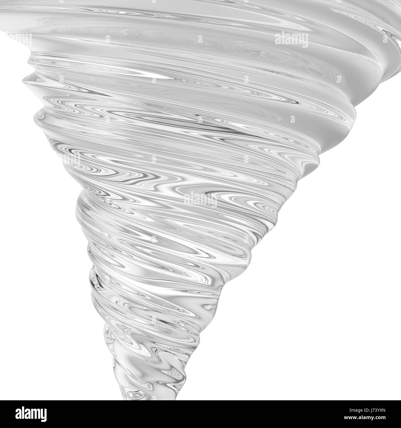 Realistic tornado swirl isolated on white background. 3D rendering Stock Photo