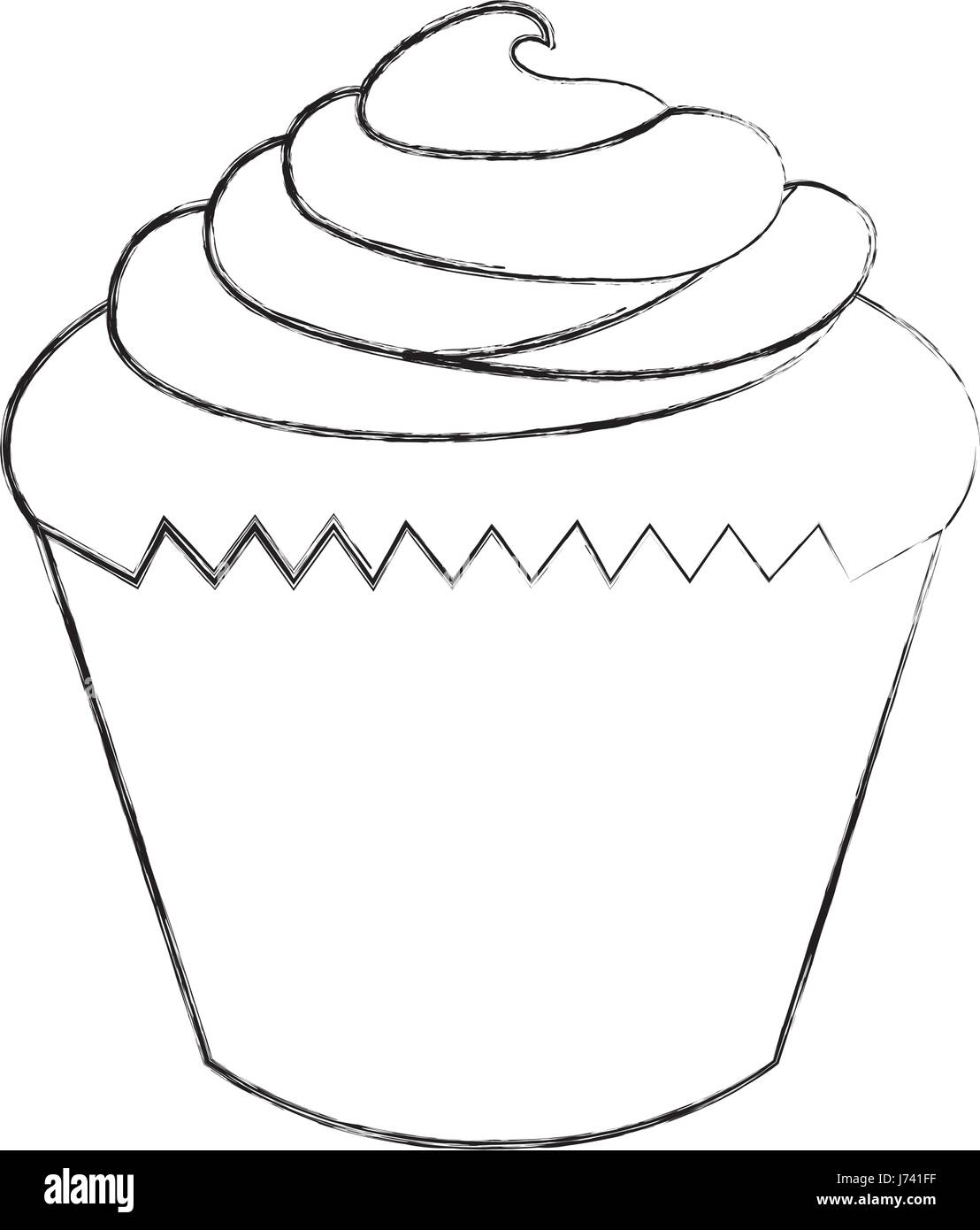 little delicious creamy cupcake Stock Vector Image & Art - Alamy