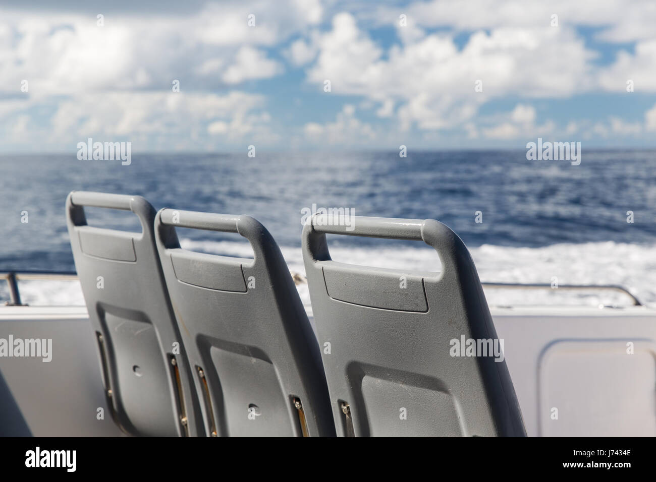seats on deck of passenger ship sailing in sea Stock Photo Alamy