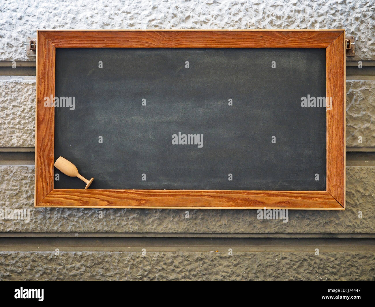 Blackboard on the wall. Clean space for your texts about your menu, dishes, other writings. Stock Photo