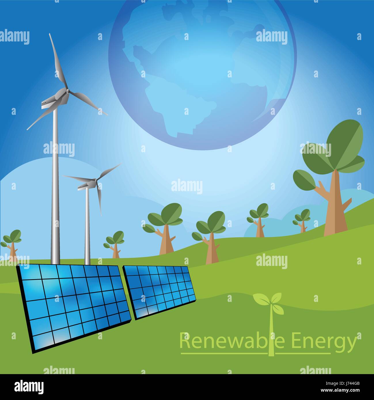Renewable energy concept, Vector illustration Stock Vector Image & Art ...