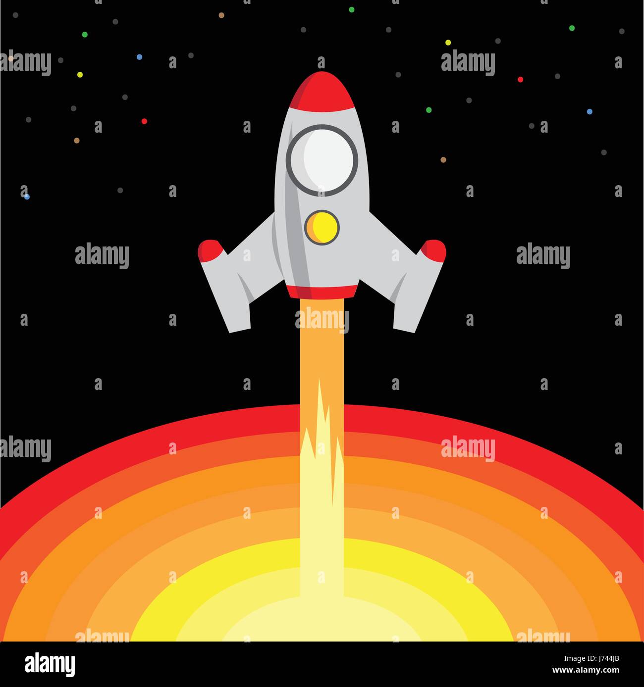 Space Rocket Start Up and Launch Symbol New Businesses Innovation ...