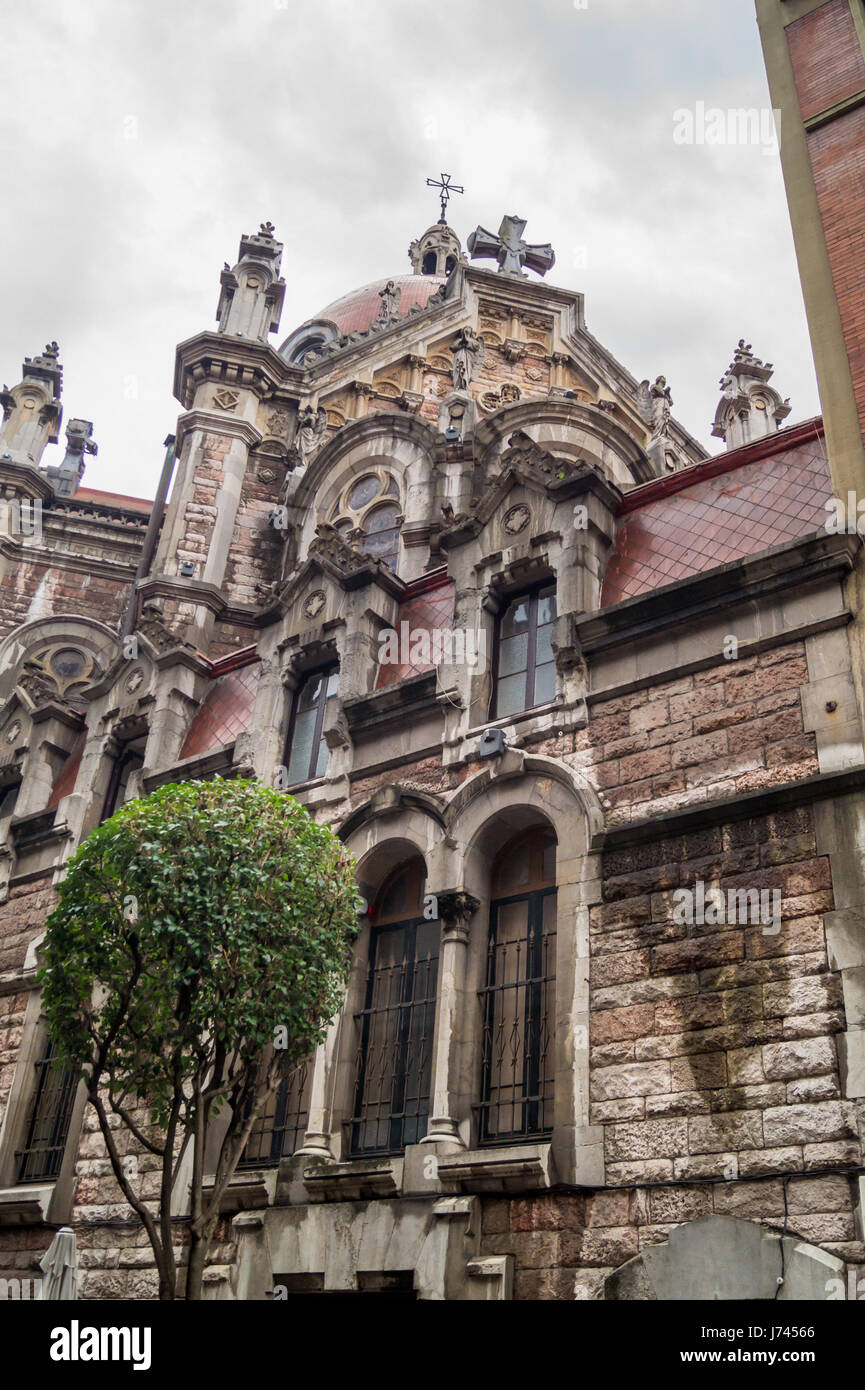 Basilica of San Juan El Real (St. John Baptist) by Luis Bellido 1912-1915 in eclectic historicist style, Plaza de Fernando Rubio Oviedo Asturias Spain Stock Photo