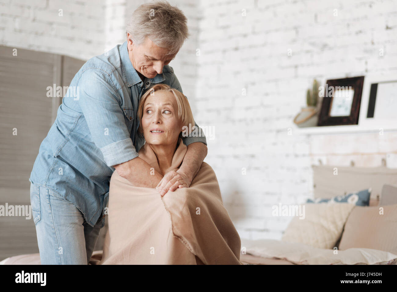 Gallant fine gentleman taking care of his lady Stock Photo Alamy